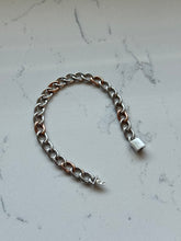 Load image into Gallery viewer, Sterling Silver Two-Tone Cuban Link Bracelet 8”
