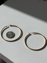 Load image into Gallery viewer, Vintage 14k Yellow Gold Large Hoops 2.25”
