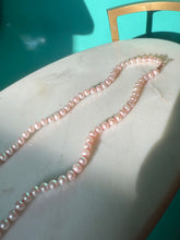 Load image into Gallery viewer, Baby Pink Pearl 10k Gold Necklace 17.5”
