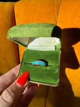 Load image into Gallery viewer, Turquoise Inlay Sterling Silver Ring Size  7.5
