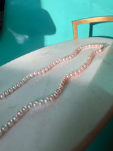 Load image into Gallery viewer, Baby Pink Pearl 10k Gold Necklace 17.5”
