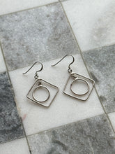 Load image into Gallery viewer, Dangle Sterling Square Earrings

