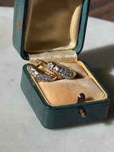 Load image into Gallery viewer, Vintage Solid 10k Gold CZ Hoops
