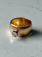 Load image into Gallery viewer, Vintage Solid 14k Gold Cigar Band Diamond Ring Size 5.5
