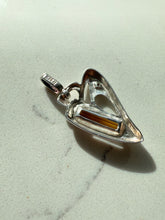 Load image into Gallery viewer, Sterling Silver Yellow Glass Heart Pendant
