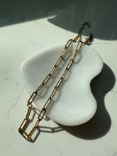 Load image into Gallery viewer, Gold Vermeil Paperclip Link Chain 16”-18”

