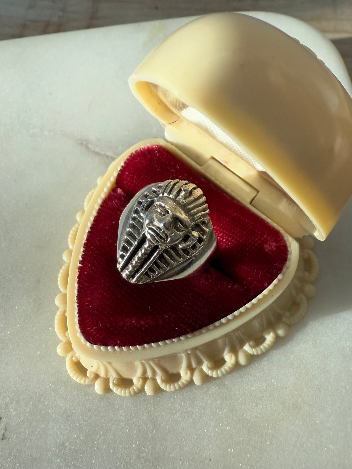 Egyptian Pharaoh Sterling Silver Ring Size 5.75