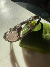 Load image into Gallery viewer, Chunky Rose Quartz Sterling Silver Cuff Bracelet 6.25”
