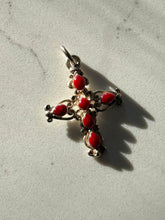 Load image into Gallery viewer, Vintage Enamel Sterling Cross Pendant
