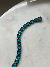 Load image into Gallery viewer, Antique 1920s Sterling Silver Blue Bracelet 6.75”
