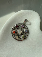 Load image into Gallery viewer, Vintage Cabochon Multi-Gemstone Sterling Pendant
