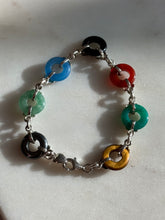 Load image into Gallery viewer, Vintage Donut Link Sterling Silver Bracelet 7”
