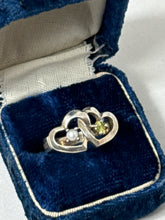 Load image into Gallery viewer, Lenox Peridot &amp; Pearl Sterling Heart Ring Size 5
