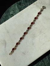Load image into Gallery viewer, Red Stone 1/20 12k Gold Filled Bracelet 7”
