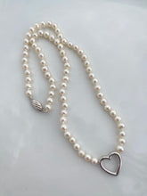 Load image into Gallery viewer, Pearl Sterling Silver Heart Necklace
