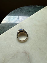 Load image into Gallery viewer, Sodalite Sterling Silver Hearts Ring Size 6.25
