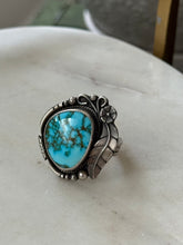Load image into Gallery viewer, Yellow Larch Chunky Turquoise Sterling Silver Ring Size 13
