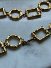 Load image into Gallery viewer, Monet Vintage Goldtone Bamboo Link Necklace 25”
