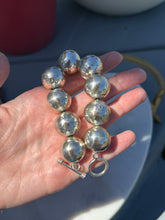 Load image into Gallery viewer, Chunky Sterling Silver Ball Bracelet w/ Toggle Clasp
