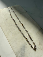 Load image into Gallery viewer, Multistone Sterling Silver Figaro Necklace 24”
