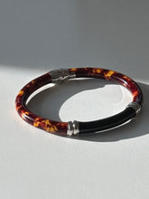 Load image into Gallery viewer, Italian Enamel Sterling Silver Hinged Bangle
