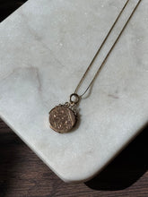 Load image into Gallery viewer, Antique 12k Gold Fill Etched Floral Locket Necklace 18”
