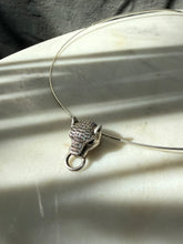Load image into Gallery viewer, Iced Panther Torque Sterling Silver Necklace 17”
