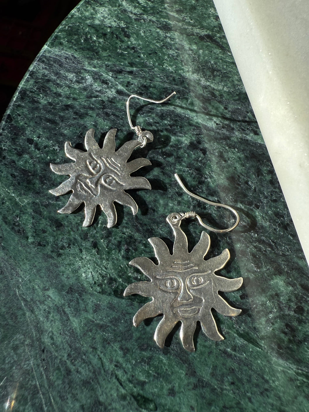 Vintage Sterling Silver Sun Earrings