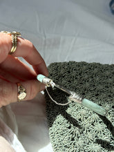 Load image into Gallery viewer, Jade Sterling Silver Etched Bangle
