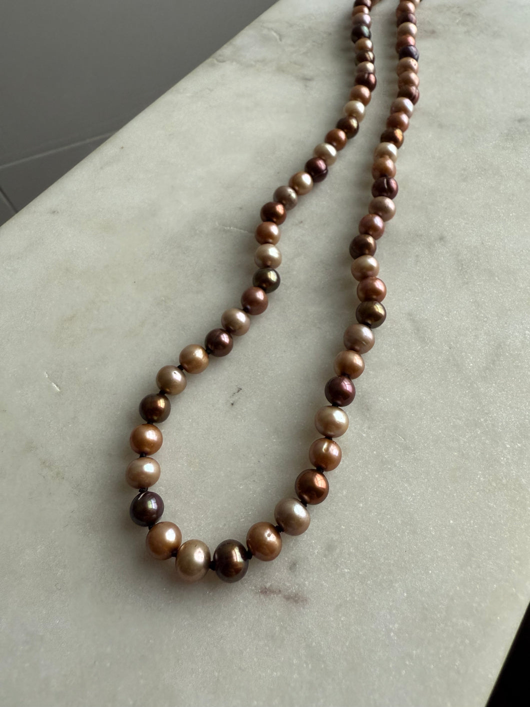 Vintage Pearl Strand 14k Gold Necklace 18”