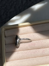 Load image into Gallery viewer, Midcentury Black Onyx Sterling Silver Ring Size 6
