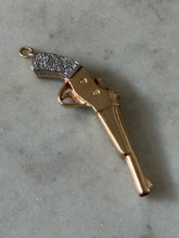 Load image into Gallery viewer, Vintage Solid 14k Two-Tone Gold .75ctw Diamond Pistol Pendant

