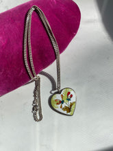 Load image into Gallery viewer, Enamel Heart Sterling Silver Cuban Link Necklace
