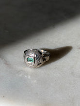Load image into Gallery viewer, Vintage Emerald Sterling Silver Ring Size 6.75

