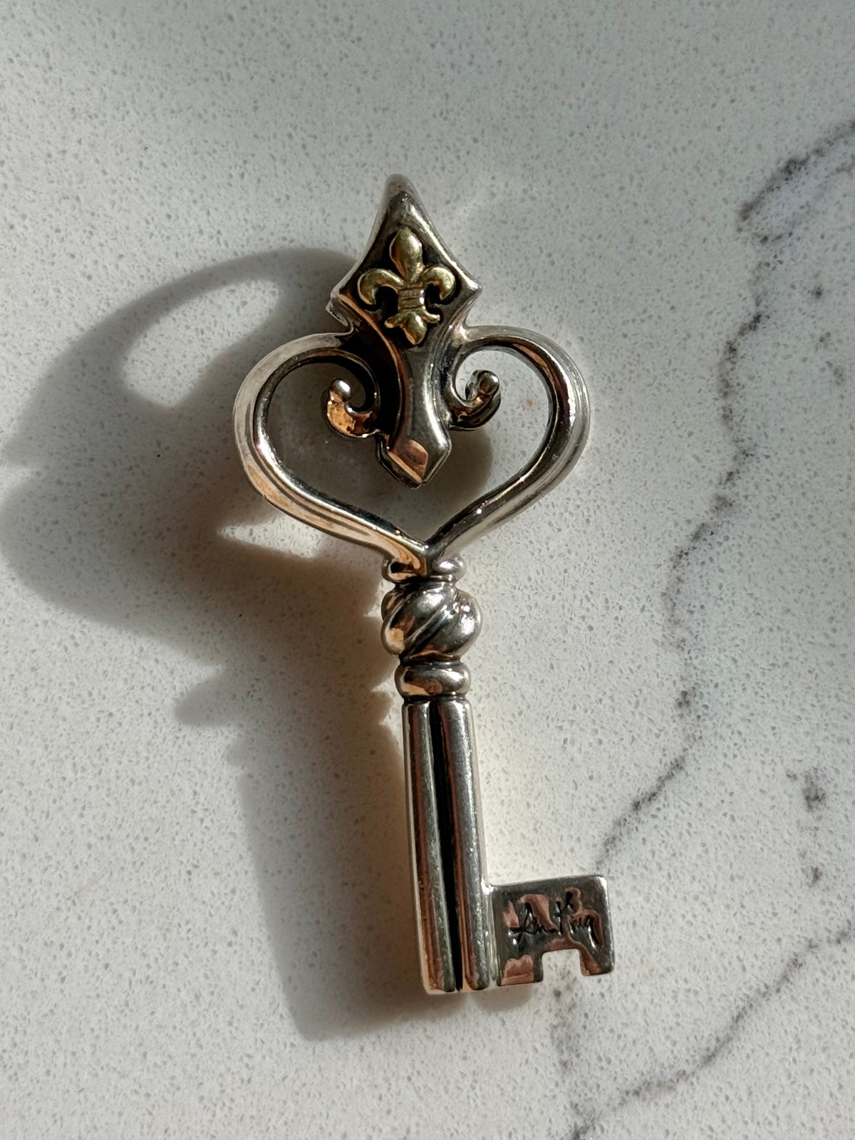 Ann King Sterling & 18k Gold Key Pendant
