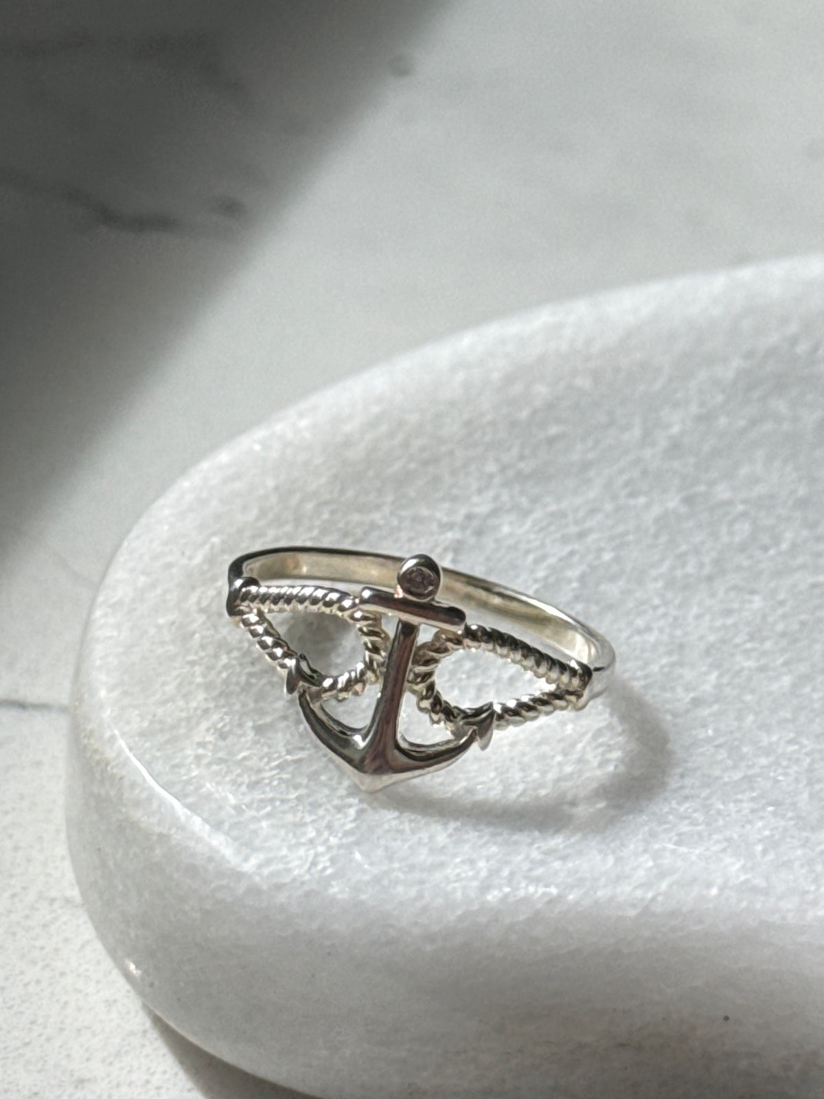 Anchor Sterling Silver Ring Size 9.75