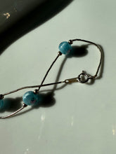 Load image into Gallery viewer, Floral Glass Bead Sterling Silver Bracelet 7”
