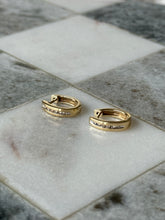 Load image into Gallery viewer, Natural Diamond Solid 10k Yellow Gold Clicker Earrings
