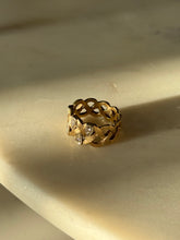 Load image into Gallery viewer, Vintage Woven Natural Diamond Solid 14k Gold Ring Size 6.75

