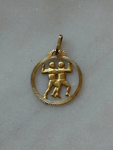 Load image into Gallery viewer, Italian Vintage Gemini 8k Yellow Gold Pendant
