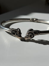 Load image into Gallery viewer, Dueling Rams Sterling Silver Hinged Choker Necklace
