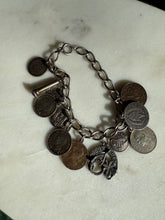Load image into Gallery viewer, Vintage Coin Charm Sterling Silver Bracelet
