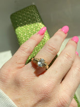 Load image into Gallery viewer, Gold Vermeil CZ Ring Size 6.25

