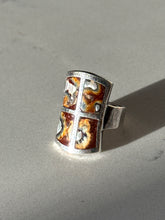 Load image into Gallery viewer, Vintage Mother of Pearl Sterling Silver Ring Size 6.75

