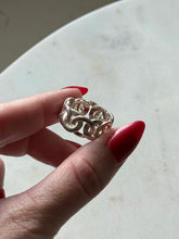 Load image into Gallery viewer, Interlocking Curb Link Chunky Sterling Silver Ring Size 7.5
