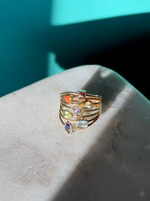 Load image into Gallery viewer, Multi Gemstone Gold Vermeil Ring Size 8.25
