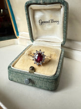 Load image into Gallery viewer, Natural Ruby &amp; Diamond 14k Yellow Gold Ring Size 5
