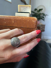 Load image into Gallery viewer, Hammered Marcasite Sterling Silver Dome Ring
