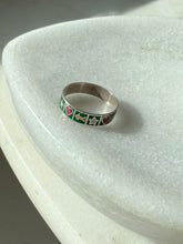 Load image into Gallery viewer, Enamel Heart Star Sterling Silver Ring Size 7
