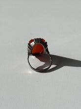 Load image into Gallery viewer, Antique Carnelian &amp; Marcasite Sterling Ring Size 5.75
